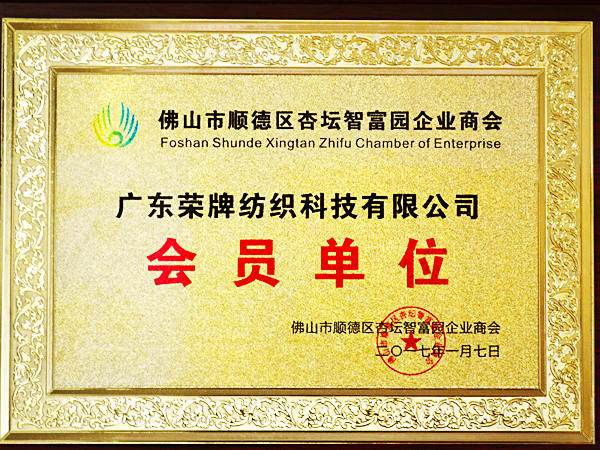 龙八long8玩家获2017年顺德政府颁发“佛山市顺德区杏坛智富园企业商会”