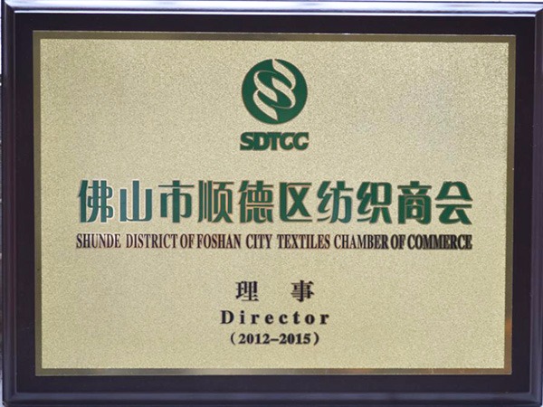 龙八long8玩家-2012年获顺德政府颁发“佛山纺织商会理事单位”